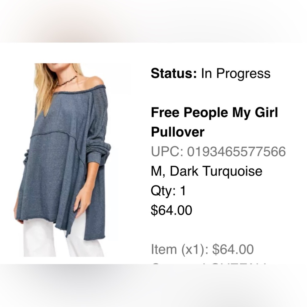 Free People My Girl Pullover, Medium, Navy.